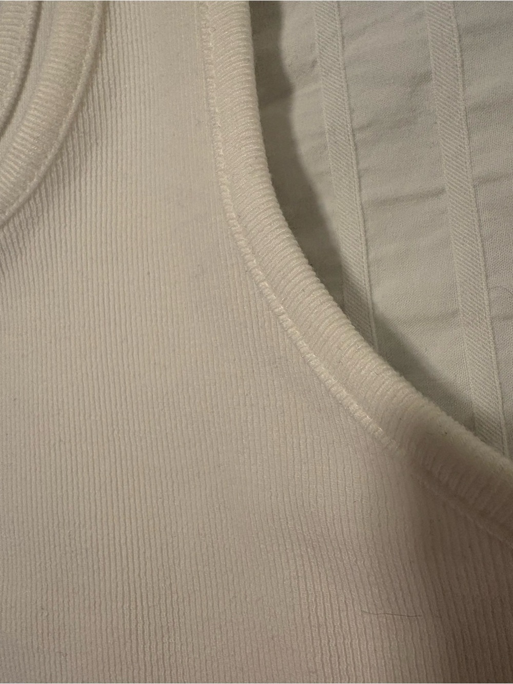 Zaful White Ribbed Square Neck Crop Tank - Picture 3 of 4